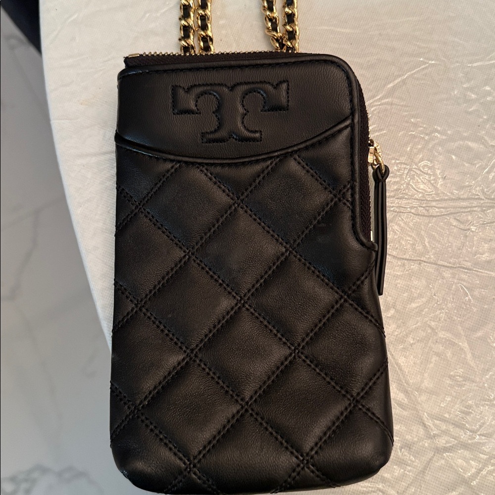 Tory Burch Black Savannah Phone Crossbody